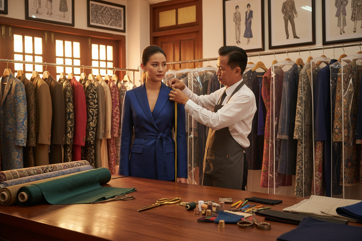 Expert custom tailoring for perfect-fitting garments. Suits, dresses, alterations by skilled craftsmen. Premium fabrics, precise measurements. Dress with confidence!