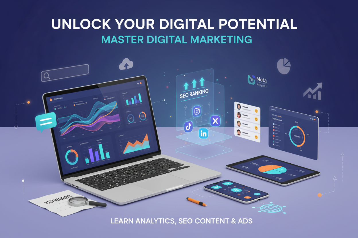 Master digital marketing with our curated collection of courses and resources. Learn social media, SEO, content marketing, and analytics to grow your business online.