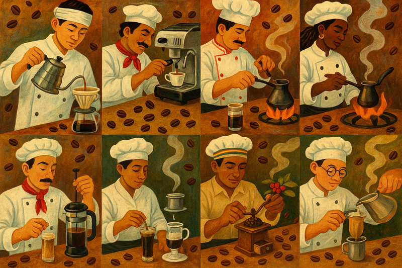 របៀបដែលចុងភៅ ១០ នាក់មកពី ១០ ប្រទេសផ្សេងគ្នាឆុងកាហ្វេ (KH)