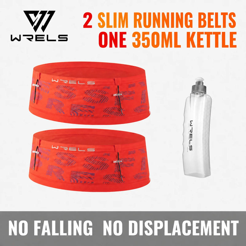 WRELS Hiking Waist Bag Anti-Slip Storage Pack Breathable Adjustable Marathon Men Women Elasticity Sports Running Waist Pocket