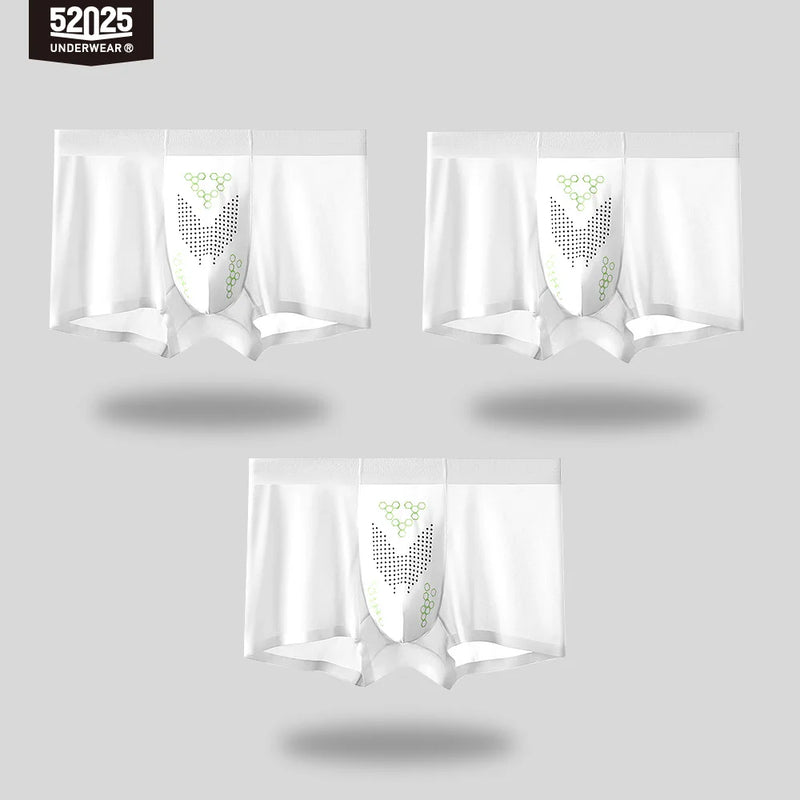 52025 Men's Ultra-Thin Boxers (3-Pack) – Feather-Light Ice-Silk Fabric, Color-Changing Pouch and Weightless Second-Skin Comfort