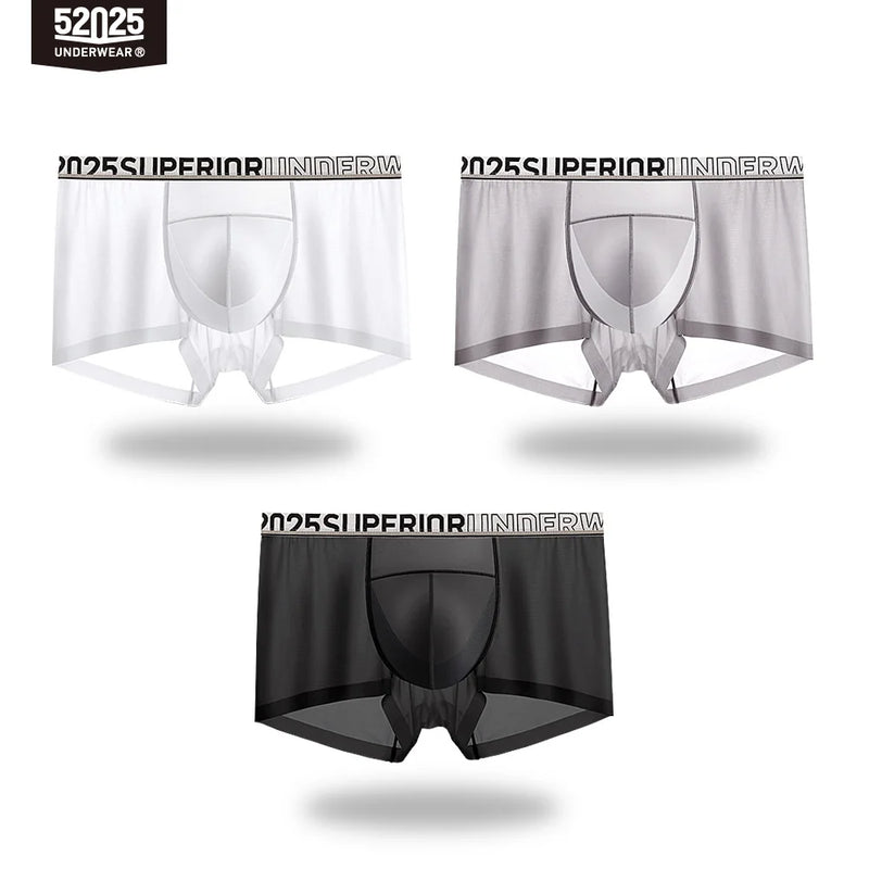 52025 Men's Cooling Boxers – Moon-Form Mesh Dual Pouch with Lightweight Comfort, Dynamic Stretch and Quick-Dry Performance