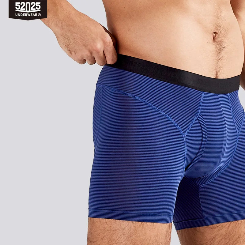 52025 Men's Performance Boxer Briefs – Hidden Stripe Texture, Quick-Dry Cooling Comfort and Sculpting Back Design