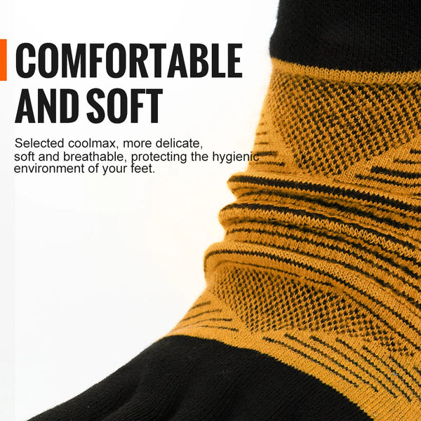 WRELS COOLMAX Five Finger Socks High Performance Athletic Toe Socks 1/3Pair Moisture Wicking Breathable Quick-Dry Five Toe Socks