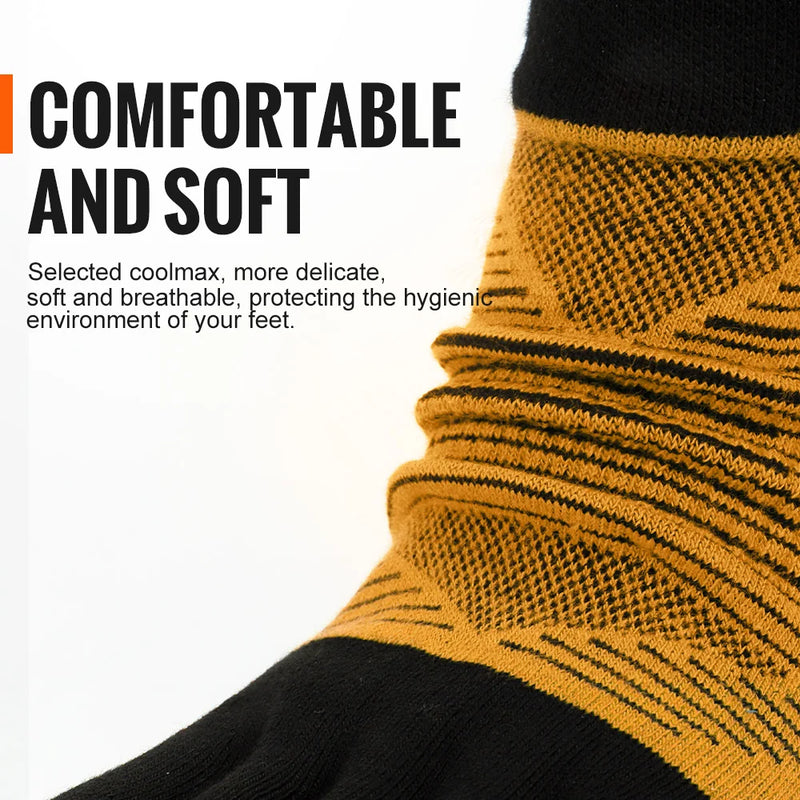 WRELS COOLMAX Five Finger Socks High Performance Athletic Toe Socks 1/3Pair Moisture Wicking Breathable Quick-Dry Five Toe Socks