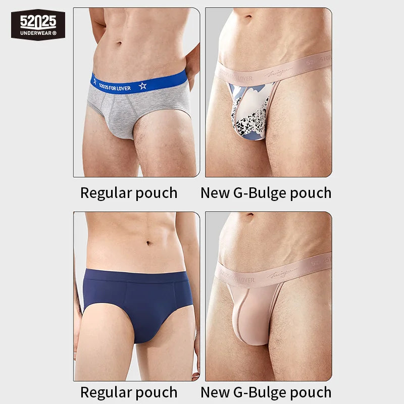 52025 Men's Large Contour Pouch Thongs – Cooling Silky Comfort, Natural Lift and Sculpted High-Cut Fit for All-Day Support