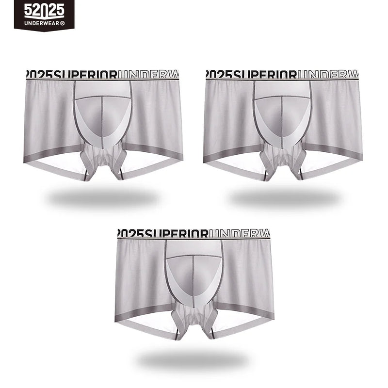 52025 Men's Cooling Boxers – Moon-Form Mesh Dual Pouch with Lightweight Comfort, Dynamic Stretch and Quick-Dry Performance
