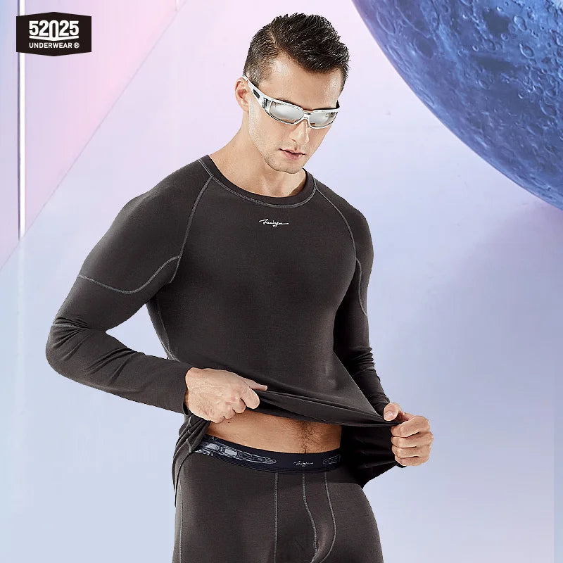 52025 Thermal Underwear with Merino Wool – Warm, Soft Fleece-Lined Long Johns. Premium Base Layer for Ultimate Comfort in Winter