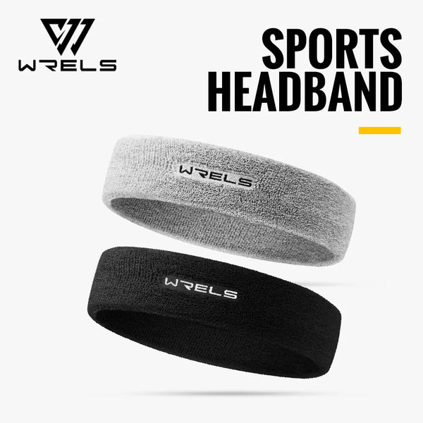 WRELS Sweatbands Sports Moisture Wicking Athletic Cotton Terry Cloth Sweatband Tennis Basketball Running Gym Sports Headband