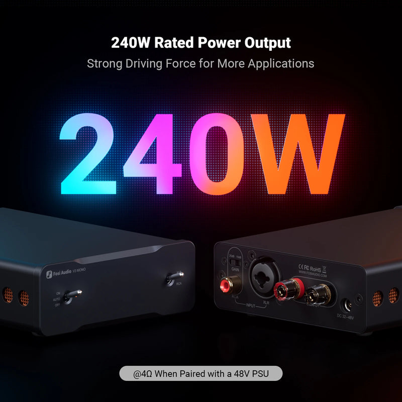ឧបករណ៍ពង្រីកសំឡេង Fosi Audio V3 ម៉ូណូស្តេរ៉េអូ 2/2.1/3/4/5 ឆានែល TPA3255 អំភ្លីខ្នាតតូច 240W ឧបករណ៍ពង្រីកសំឡេងអាជីព