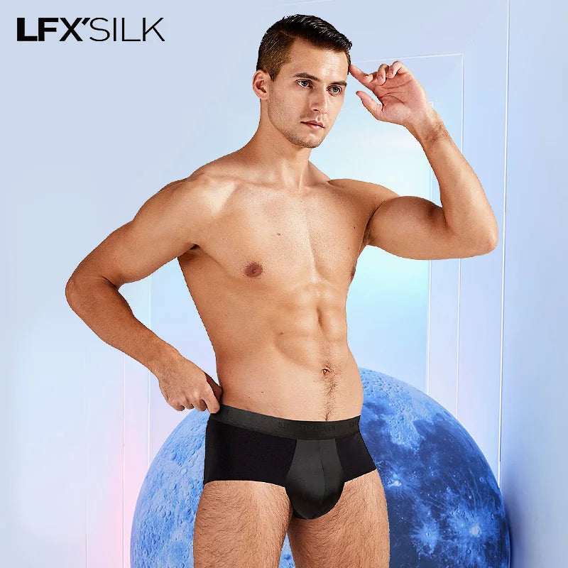 52025 Men's MicroModal Briefs with 100% Mulberry Silk Pouch – Silky-Soft Breathable Comfort, Luxury Feel and Modern Fit