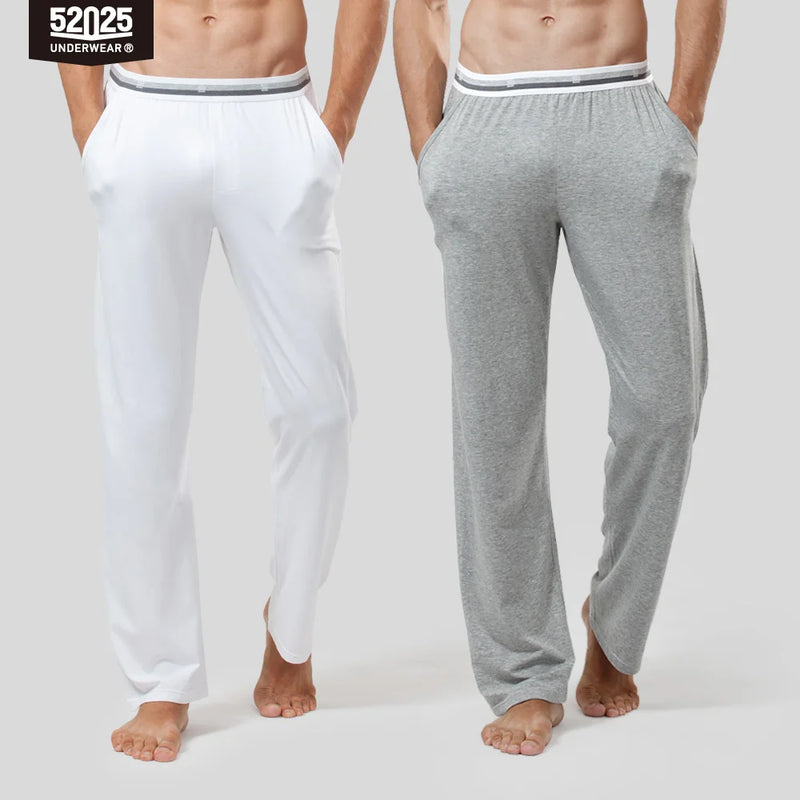 52025 Men's Cotton Modal Pajama Pants – Silky-Soft Lounge Pants with Relaxed Fit, Side Pockets & Lightweight Everyday Comfort