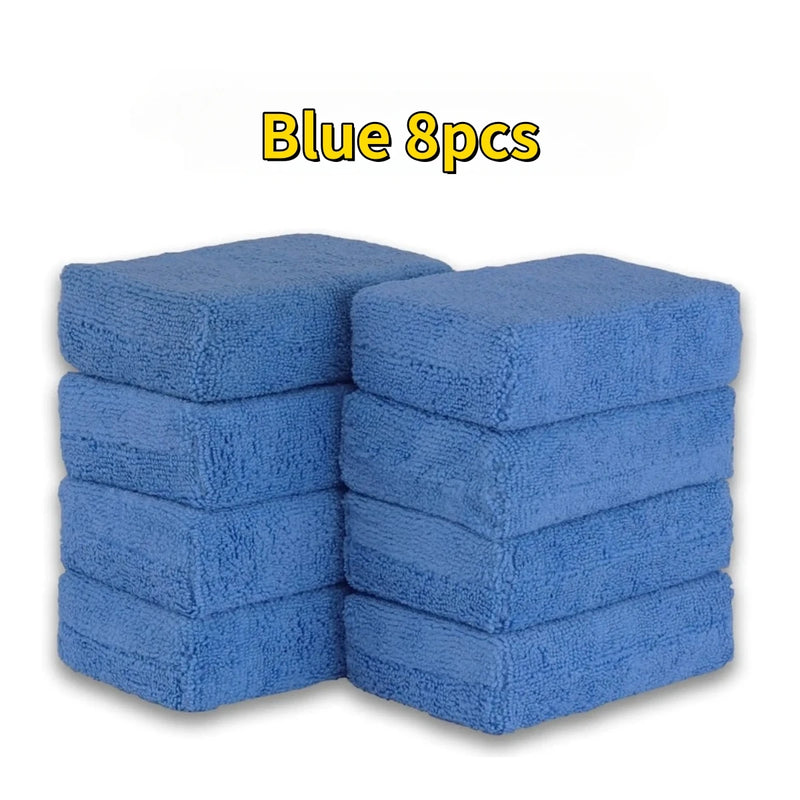 SEAMETAL 8-13pcs Microfiber Car Wax Applicator Pads Soft Auto Detailing Wax Sponge Set Car Paint Care Polishing Cleaning Pads