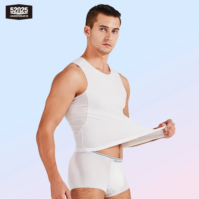 52025 Men’s MicroModal Sleeveless Shirt – Soft, Breathable, and Lightweight Tank Top. Slim-Fit Vest for Superior Comfort