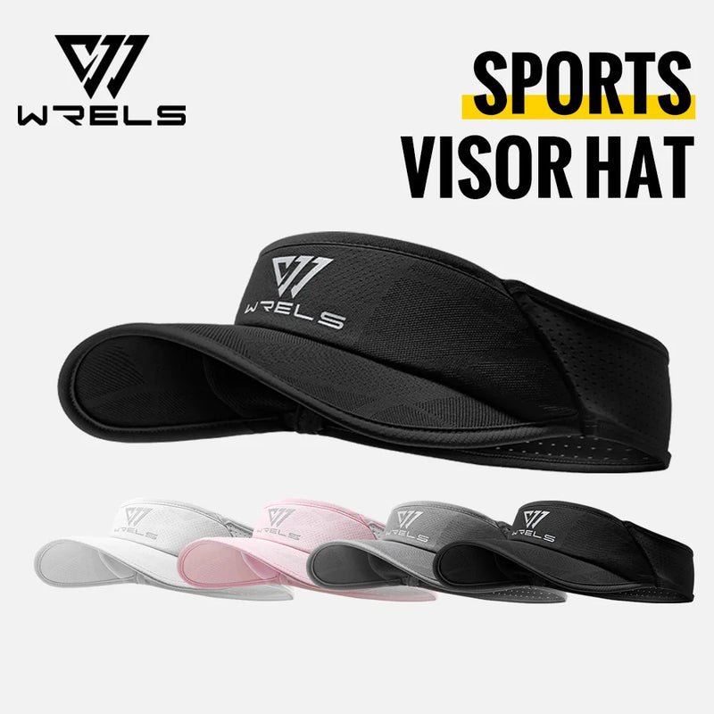 WRELS Sports Sun Visor Men Women Lightweight Packable Cooling Stretchy Visor Hat for Running Tennis Golf UV Protect Sport Hat