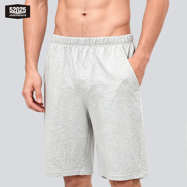 52025 Men's 100% Cotton Pajama Shorts (2-Pack) – Relaxed Fit Lounge Shorts with Side Pockets and Breathable All-Day Comfort