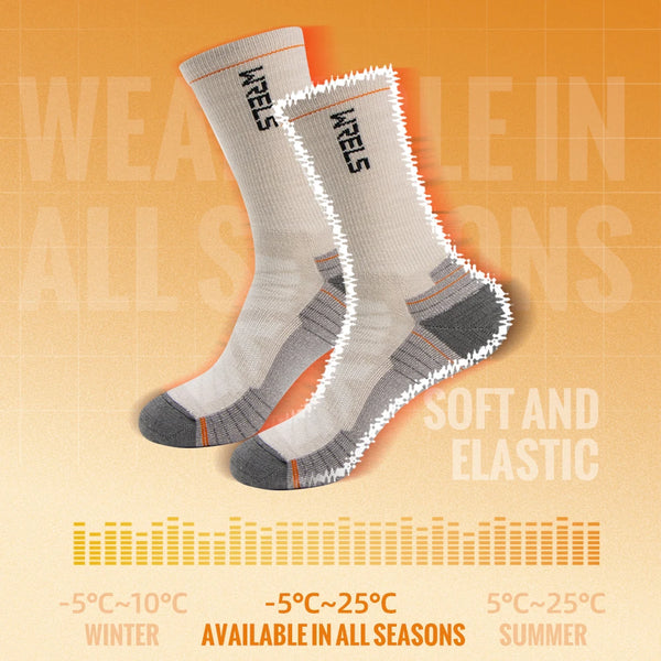 WRELS 1/2/3 Pairs Merino Wool Socks Thermal Warm Winter Thick Cushion Moisture Wicking Wool Hiking Socks Sports Socks