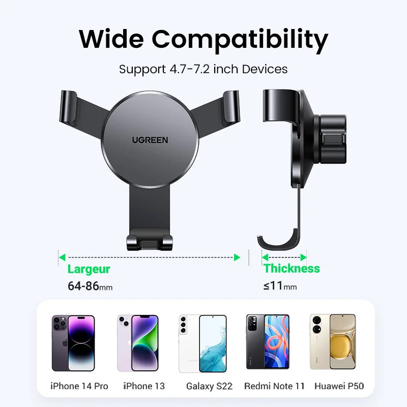 【New-in Sale】UGREEN Car Phone Holder Gravity Phone Stand For Xiaomi Samsung iPhone 16 15 14 Pro Max Air Vent Car  Holder Stand