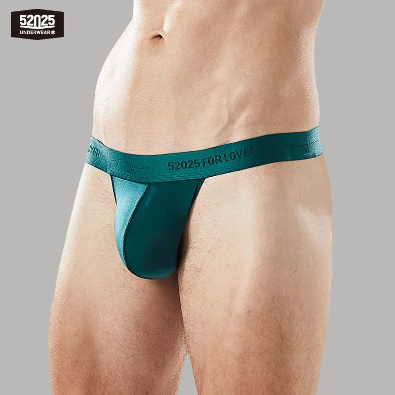 52025 Men's Large Contour Pouch Thongs – Cooling Silky Comfort, Natural Lift and Sculpted High-Cut Fit for All-Day Support