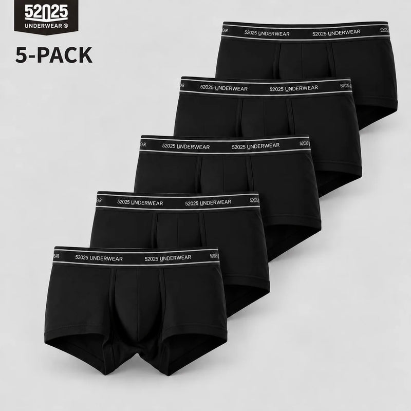 52025 Men's Cotton Modal Boxers (5-Pack) – Silky-Soft Fabric, Anatomical Contoured Pouch and Comfortable Everyday Fit
