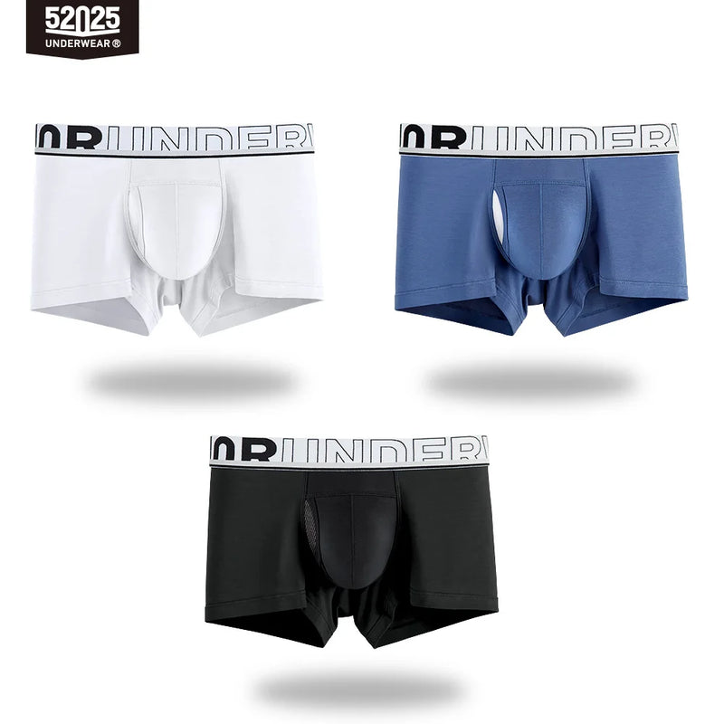 52025 Men's Dual Pouch Boxers – Ultra-Soft Modal, Patented Separation Pouch with Silk Mesh Support and Breathable Comfort