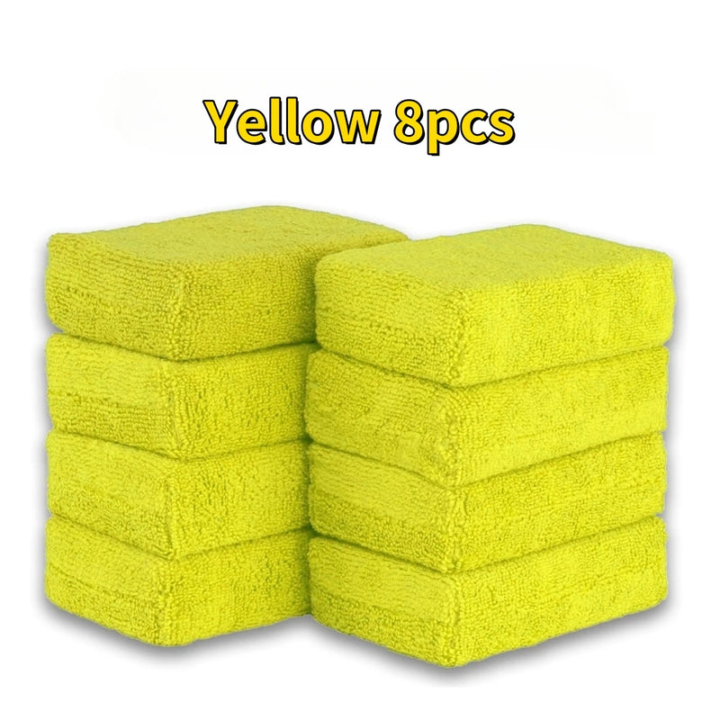 SEAMETAL 8-13pcs Microfiber Car Wax Applicator Pads Soft Auto Detailing Wax Sponge Set Car Paint Care Polishing Cleaning Pads