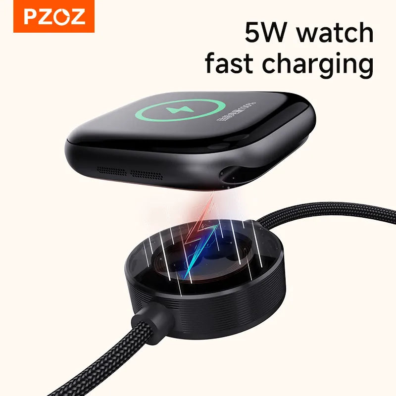 PZOZ For Apple watch series 11 iwatch ultra magnetic cable usb c to type c super charger fast charging cable iphone iPad Macbook