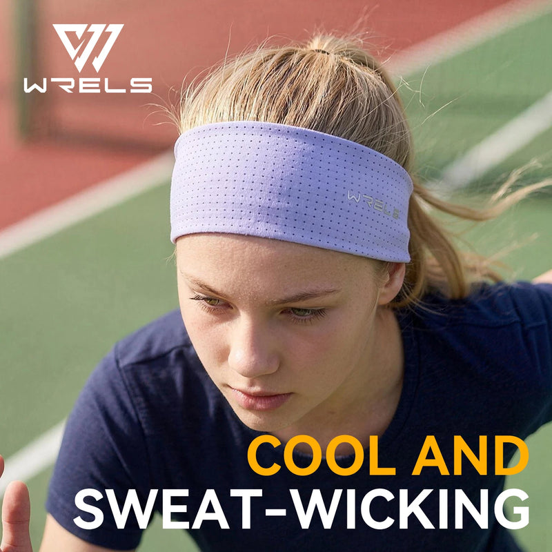 WRELS Sports Headband Non-slip Sweatband Breathable Hair Band Moisture Wicking Quick Dry Ultralight Men Women Tennis Headband