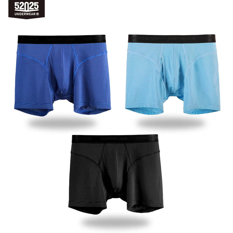 52025 Men's Performance Boxer Briefs – Hidden Stripe Texture, Quick-Dry Cooling Comfort and Sculpting Back Design