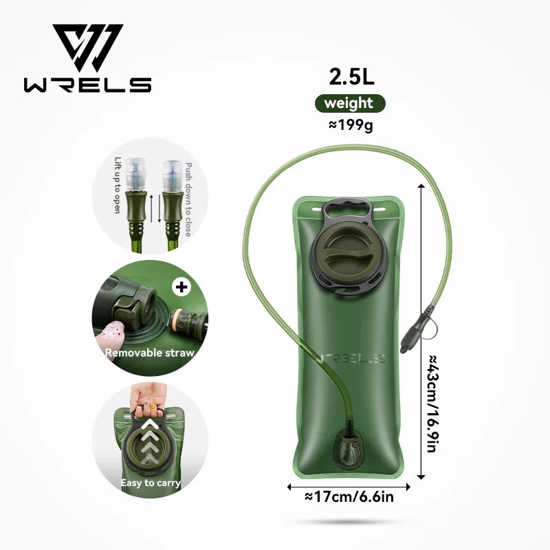 WRELS 1.5L/2L/2.5L/3L Hydration Bladder Leak Proof Water Reservoir BPA Free Water Storage Bag for Hiking Cycling Running Sports
