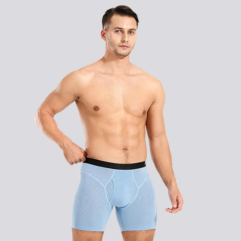 52025 Men's Performance Boxer Briefs – Hidden Stripe Texture, Quick-Dry Cooling Comfort and Sculpting Back Design