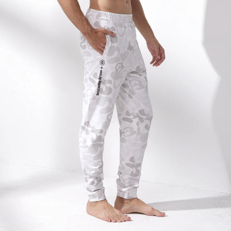 52025 Men's 100% Cotton Casual Lounge Pants – Camouflage Design, Side Pockets, Relaxed Comfort and Indoor-Outdoor Wear