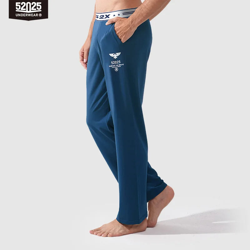 52025 Men's Cotton Modal Pajama Pants – Silky-Soft Lounge Pants with Relaxed Fit, Side Pockets & Lightweight Everyday Comfort