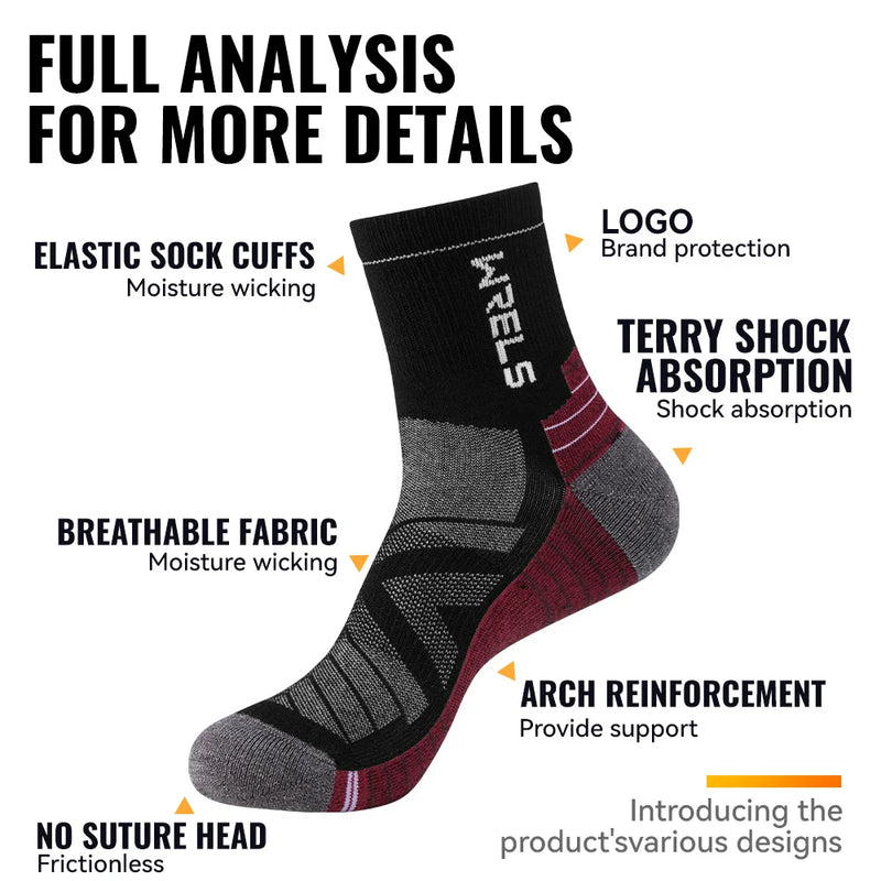 WRELS 1/2/3pairs Merino Wool Socks Thermal Warm Winter High Elastic Thick Hiking Socks Moisture Absorption Wool Sports Socks