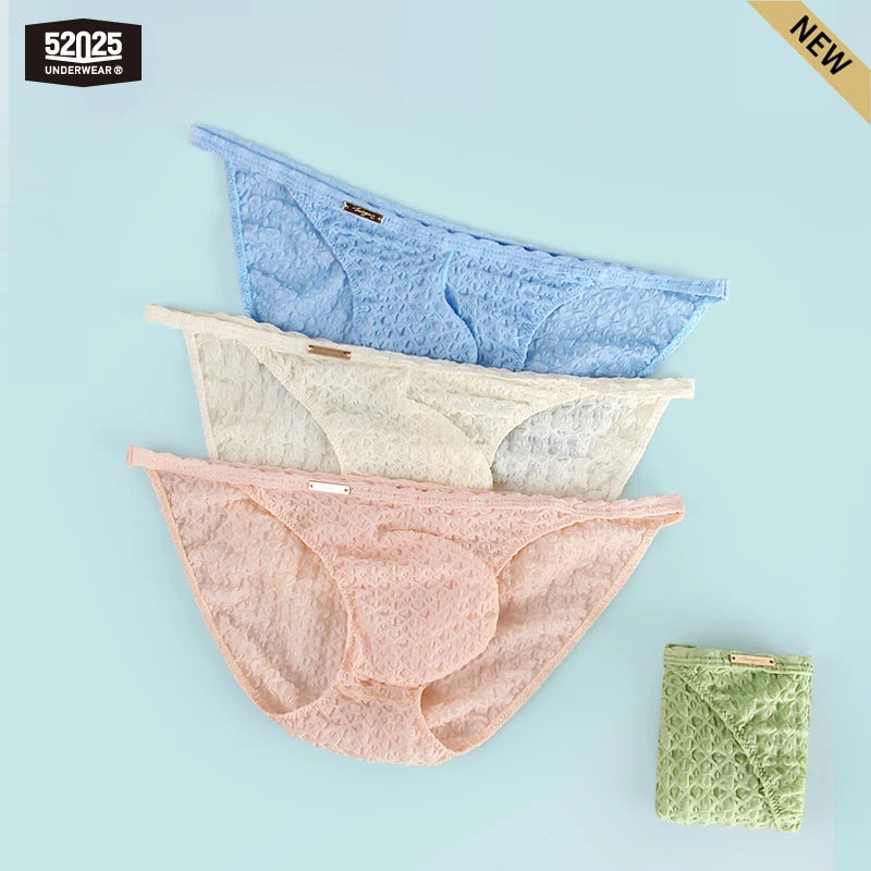 52025 Men’s Fashion Jacquard Briefs - Romantic High-Cut Briefs with Soft, Ultra-Fine Texture. Original Sexy Briefs