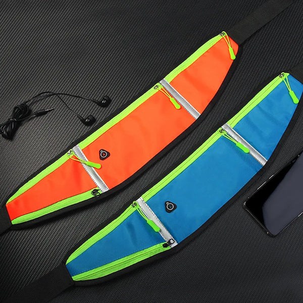 WRELS Running Waist Bag Men Women Sports Belt Pouch Sports Fanny Pack Lightweight Waterproof Reflective Running Belt Waist Pack