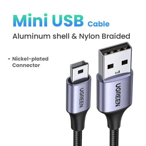 Ugreen Mini USB Cable Mini USB to USB Fast Data Charger Cable for MP3 MP4 Player Car DVR GPS Digital Camera HDD Mini USB Metal Grey CHINA