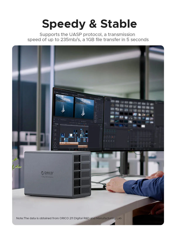 ORICO 3.5"USB3.0 5Gbps HDD Docking Station Aluminum With 150W Power Cooling Fan for Personal 5Bay DAS Solution (Standard) Series