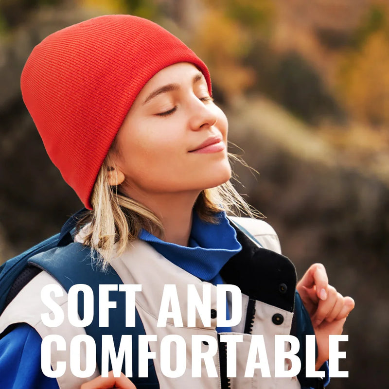 WRELS Merino Wool Beanie Soft Knit Beanie Hat Warm Durable Thick Lined for Cold Weather Skull Cap Hiking Ski Climbing Wool Hat