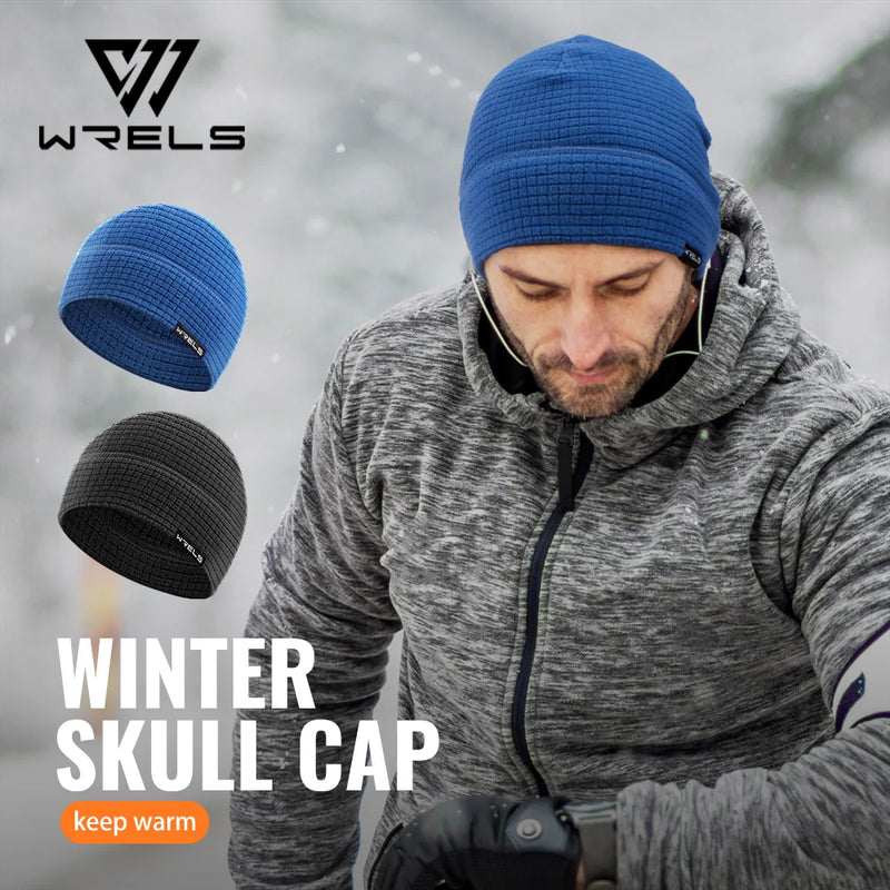  WRELS Warm Polar Beanie Cap Unisex Windproof Skull Cap Fleece Beanie Winter Thermal Hat Breathable in Cold Weather Sports Hat