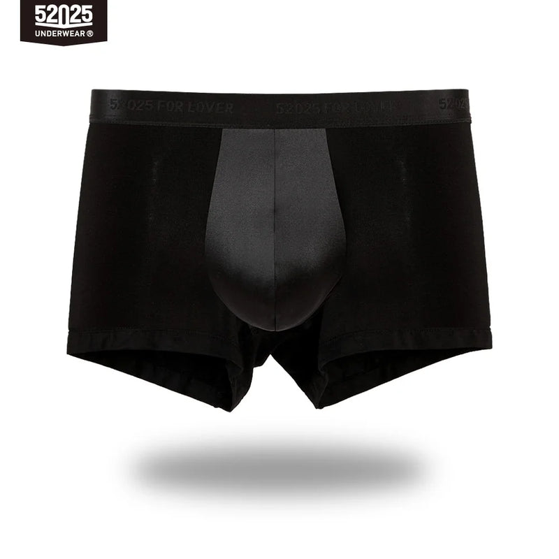 52025 Men's MicroModal Boxers with 100% Mulberry Silk Pouch – Silky-Soft Breathable Comfort, Luxury Feel and Modern Fit