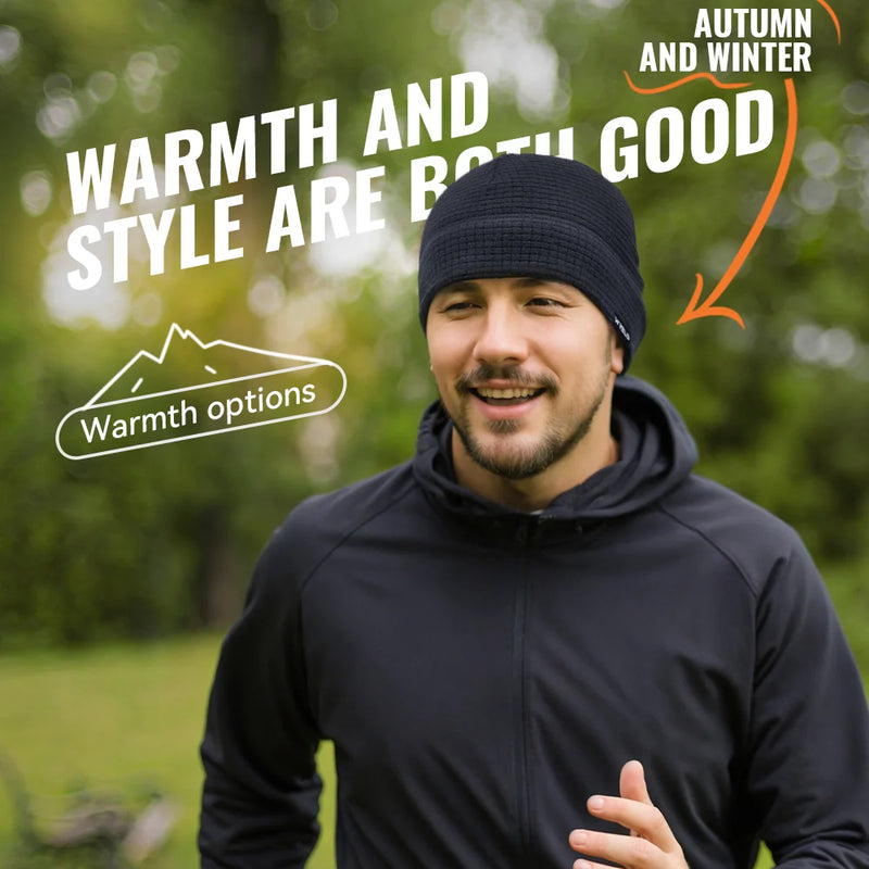  WRELS Warm Polar Beanie Cap Unisex Windproof Skull Cap Fleece Beanie Winter Thermal Hat Breathable in Cold Weather Sports Hat