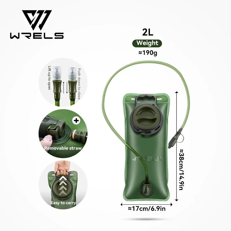 WRELS 1.5L/2L/2.5L/3L Hydration Bladder Leak Proof Water Reservoir BPA Free Water Storage Bag for Hiking Cycling Running Sports
