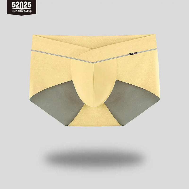 52025 Men's Contrast Color High-Cut Briefs – Soft Quick-Dry Modal Blend, Contoured Pouch and Confident Modern Style