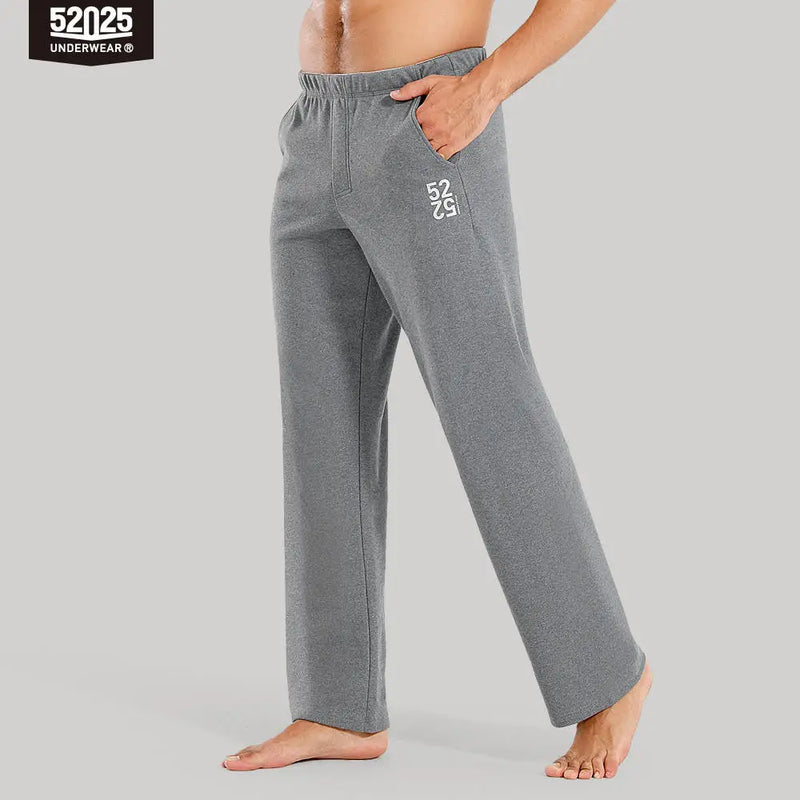 52025 Men's Organic Cotton Pants – Comfortable Lounge Sweatpants for Home & Leisure. Soft, Breathable, and Thick Striped Pants