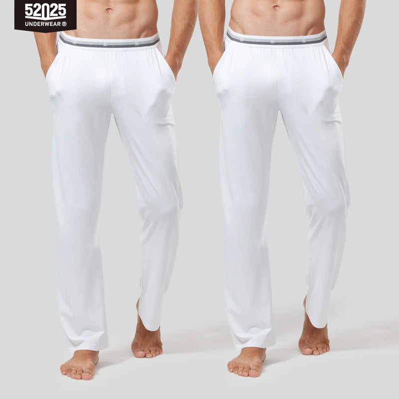 52025 Men's Cotton Modal Pajama Pants – Silky-Soft Lounge Pants with Relaxed Fit, Side Pockets & Lightweight Everyday Comfort