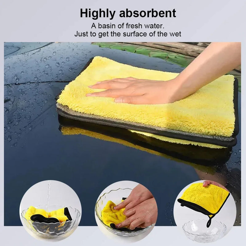 SEAMETAL 1/2/5PCS Car Microfiber Cleaning Towel Premium Car Detailing Fast Drying Microfiber Towel Wash Towels Clean Accessories