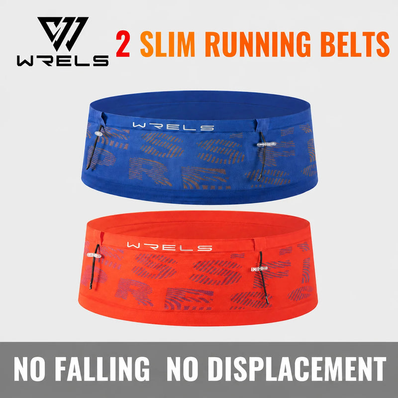 WRELS Hiking Waist Bag Anti-Slip Storage Pack Breathable Adjustable Marathon Men Women Elasticity Sports Running Waist Pocket
