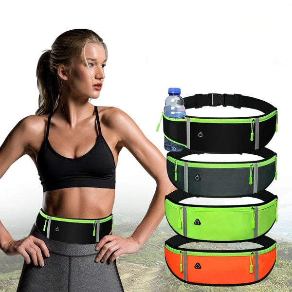 WRELS Running Waist Bag Men Women Sports Belt Pouch Sports Fanny Pack Lightweight Waterproof Reflective Running Belt Waist Pack