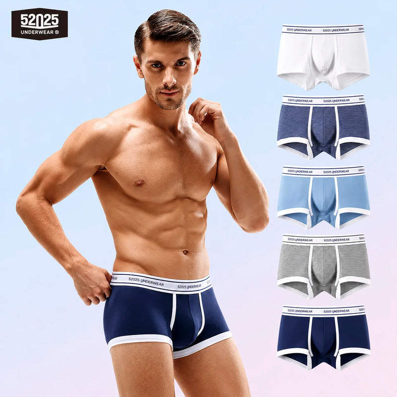 52025 Men's Cotton Modal Boxers (5-Pack) – Silky-Soft Fabric, Anatomical Contoured Pouch and Comfortable Everyday Fit